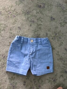 Paz baby Light Blue Cotton Shorts size 12m